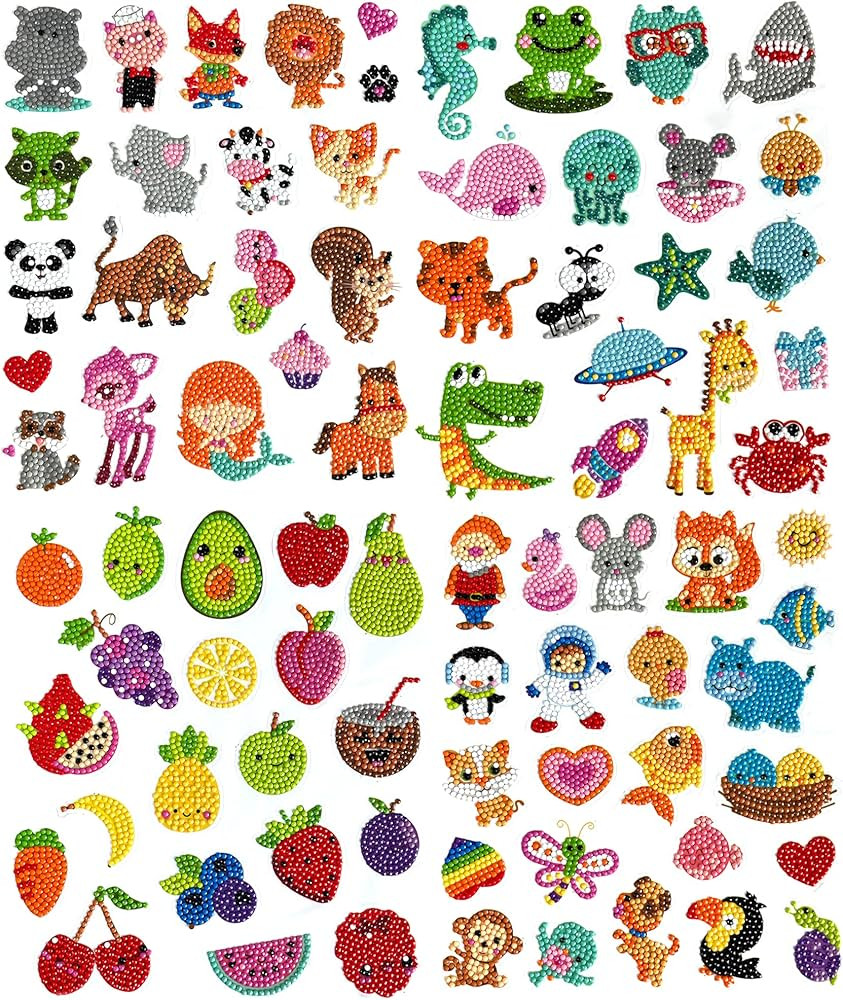 sinceroduct Diamond Painting Stickers for Kids, 80pcs 5D DIY Diamond Painting Kits, Arts and Craf... | Amazon (US)