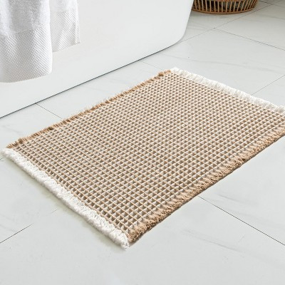BAGOKIE Set of 2 Waffle Bathroom Rugs & Mats(18"x30"), Beige | Target
