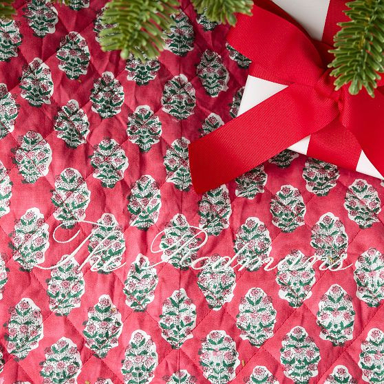Block Print Quilted Tree Skirt | Mark and Graham
