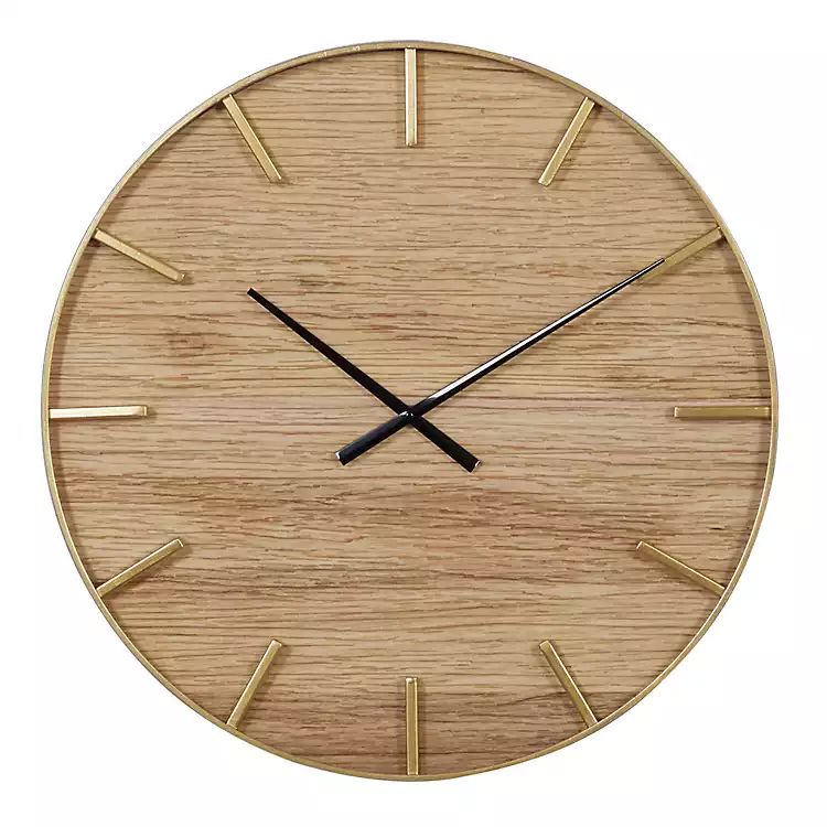 Natural Wood and Metal Numberless Wall Clock | Kirkland's Home