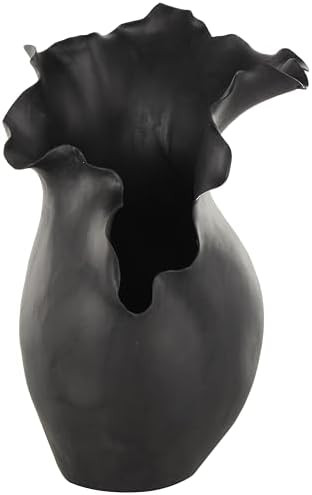 Deco 79 Ceramic Abstract Decorative Vase Floral Inspired Centerpiece Vase with Wavy Edge, Flower ... | Amazon (US)