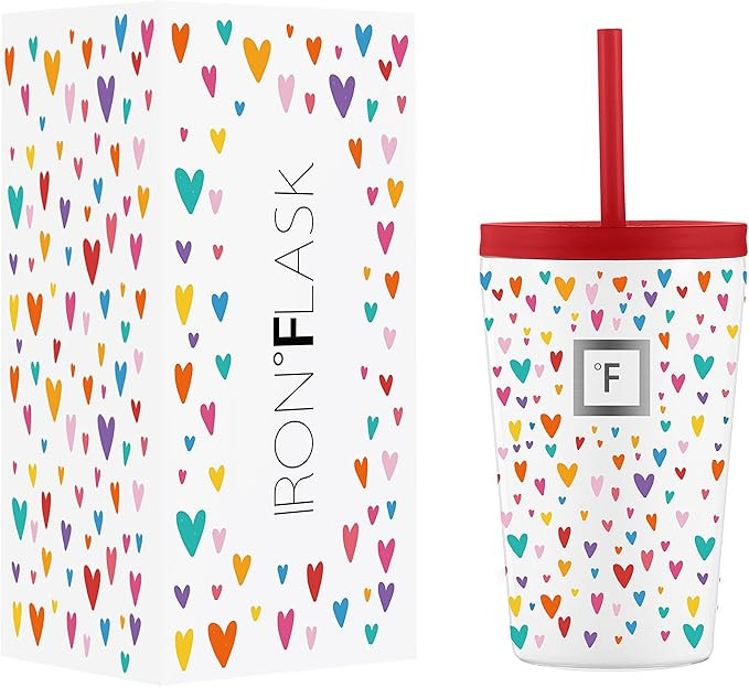 IRON °FLASK Kids Tumbler - 12oz, Vacuum Insulated Stainless Steel, Non-Slip, Splash Proof - Rain... | Amazon (US)