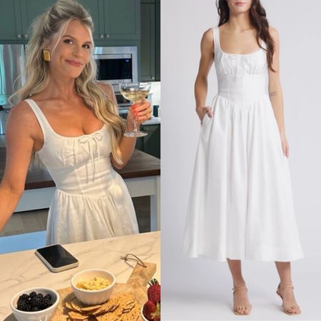 Madison LeCroy’s White Linen Corset Dress 📸= @madisonlecroy