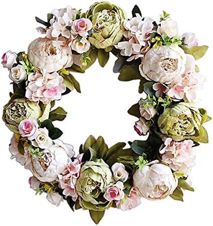 HOUSWEETY Hydrangea Wreath Door Wreath - Handcrafted Wreath for Home Wall Decor | Amazon (US)