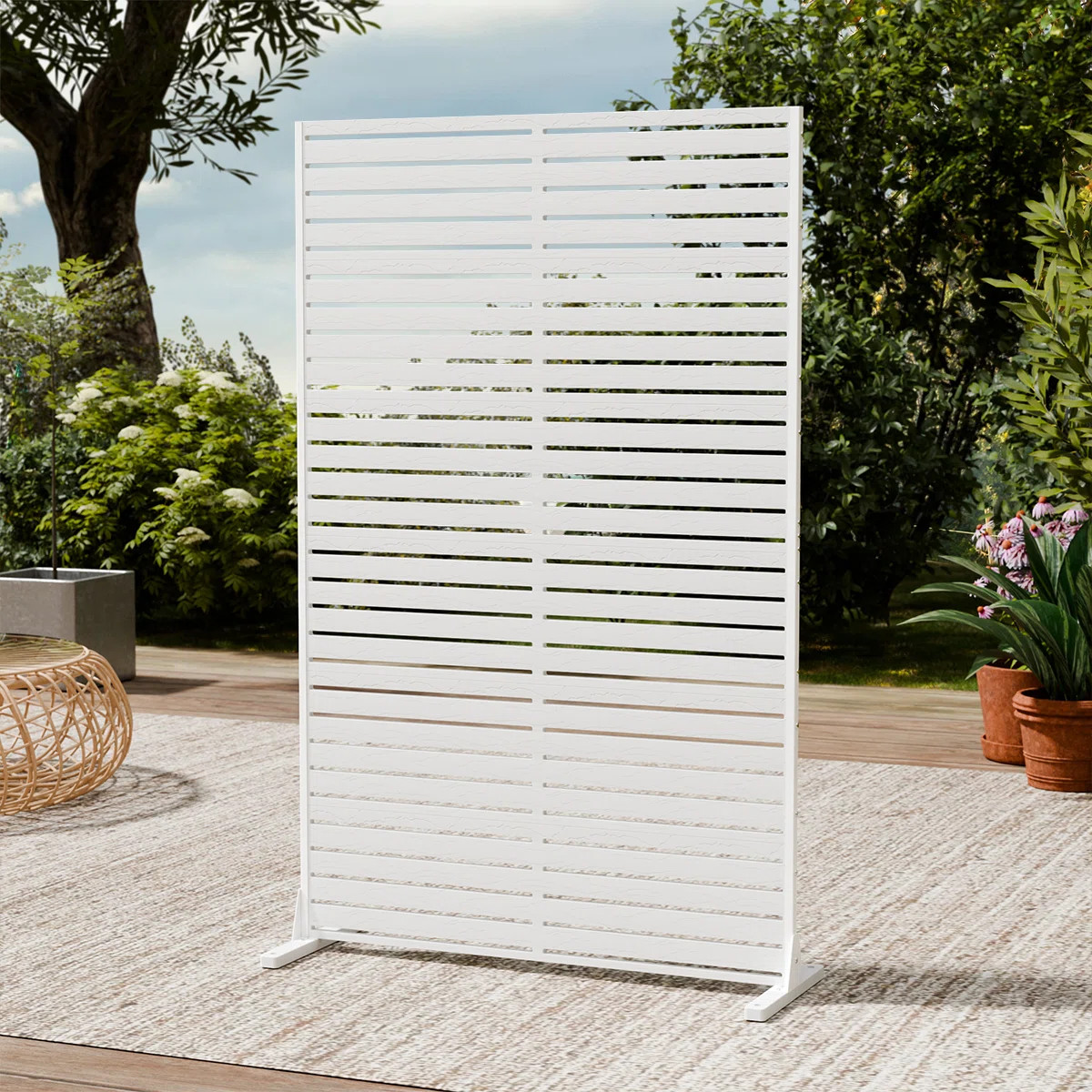 72"H Outdoor Privacy Screen Fence - 6-Panel Weather-Resistant HDPE Room Divider, Windproof Heavy ... | Wayfair North America