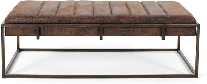 Great Deal Furniture Vassy Modern Fabric Ottoman Bench, Brown | Amazon (US)