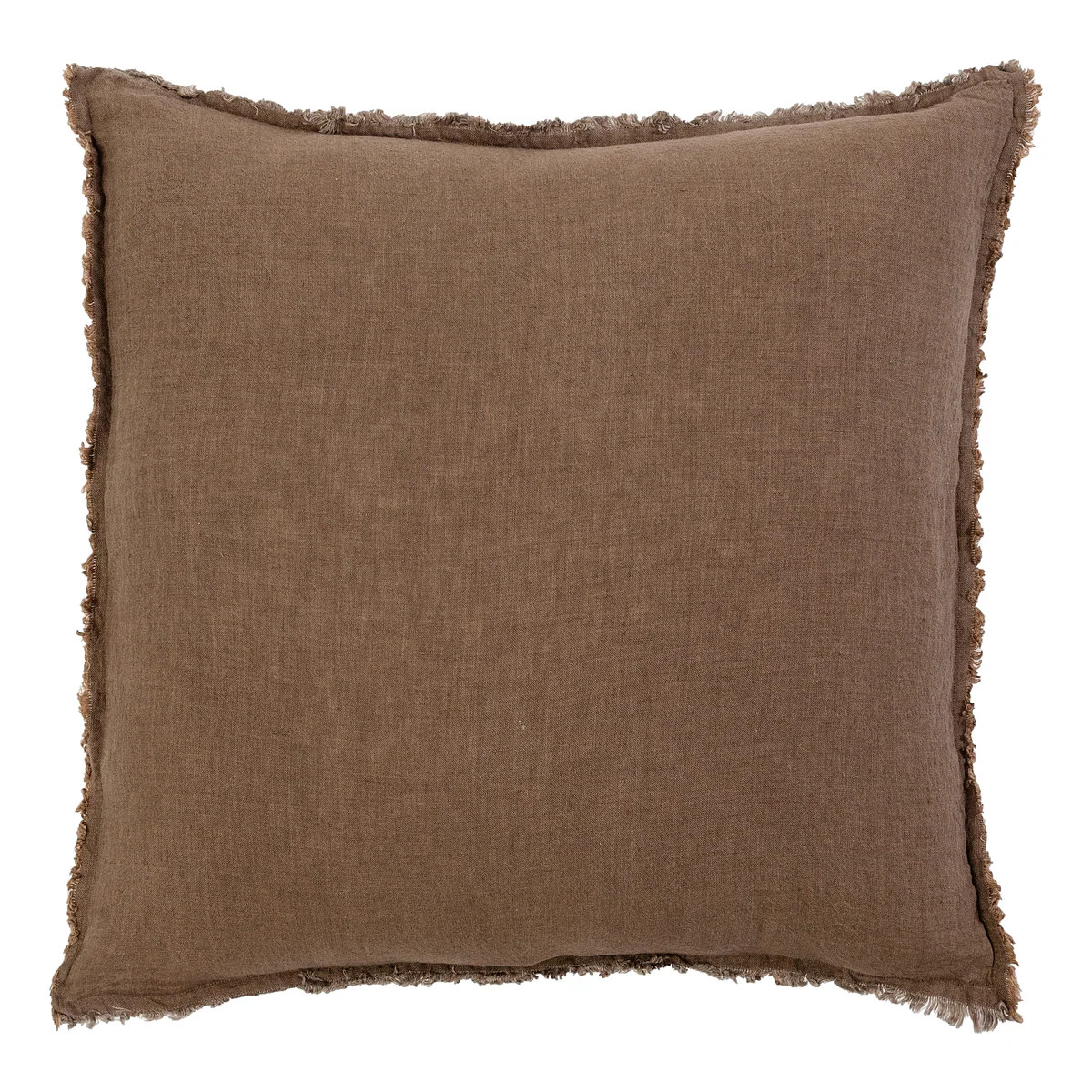 Carob Fringe Linen Pillow Cover | Stoffer Home