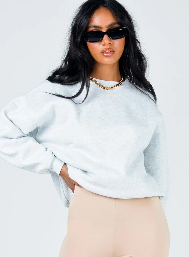 Charlotte Crewneck Sweatshirt Grey | Princess Polly US