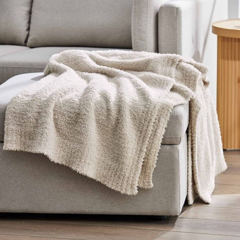 Better Homes and Gardens Beige Cozy Knit Throw, 50" x 72" | Walmart (US)