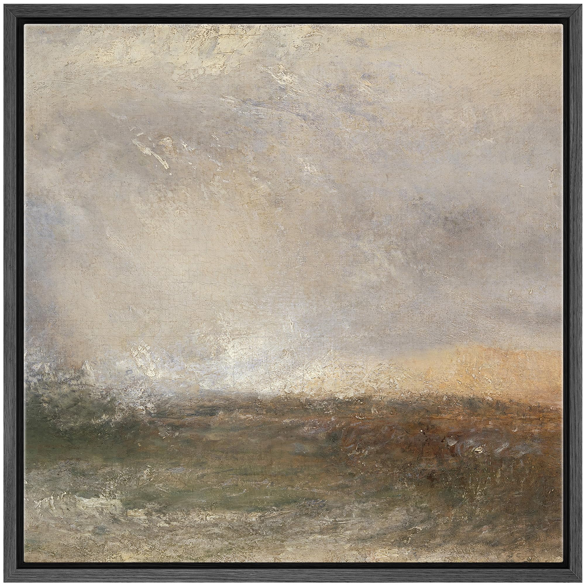 IDEA4WALL Framed Canvas Print Wall Art Impressionist Seascape - Abstract Ocean and Sky Landscape ... | Walmart (US)