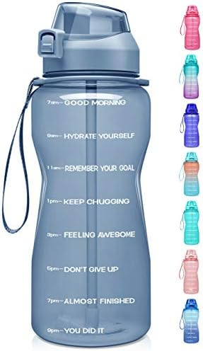 Fidus Large Half Gallon/64oz Motivational Water Bottle with Time Marker & Straw,Leakproof Tritan ... | Amazon (US)