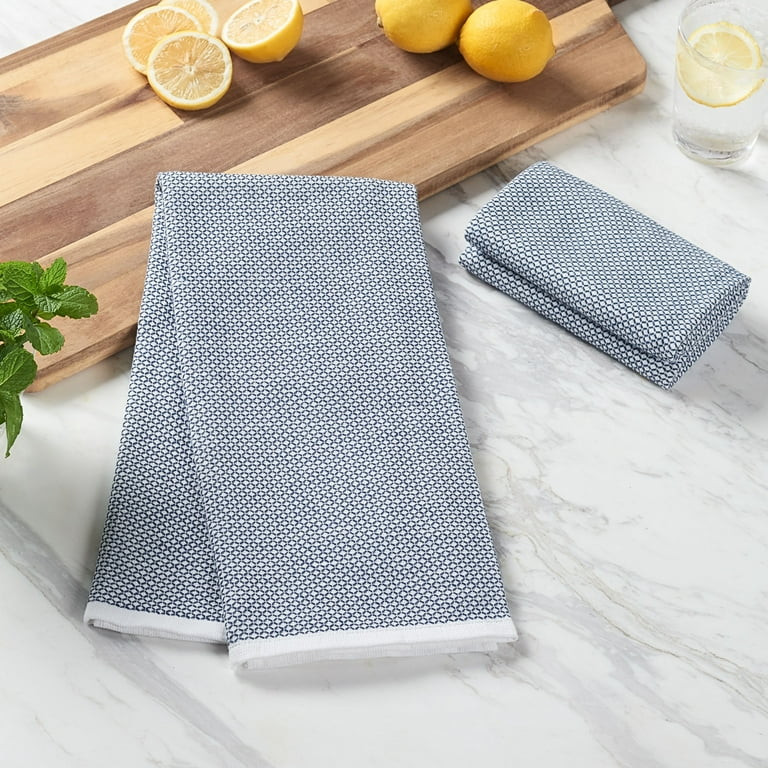 Better Homes & Gardens 2-Piece Oversized Woven Kitchen Towel Set, Washed Indigo - Walmart.com | Walmart (US)
