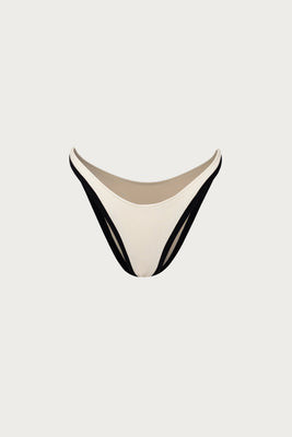 90s Bottom (Faux Suede Cream/Black) | SAME