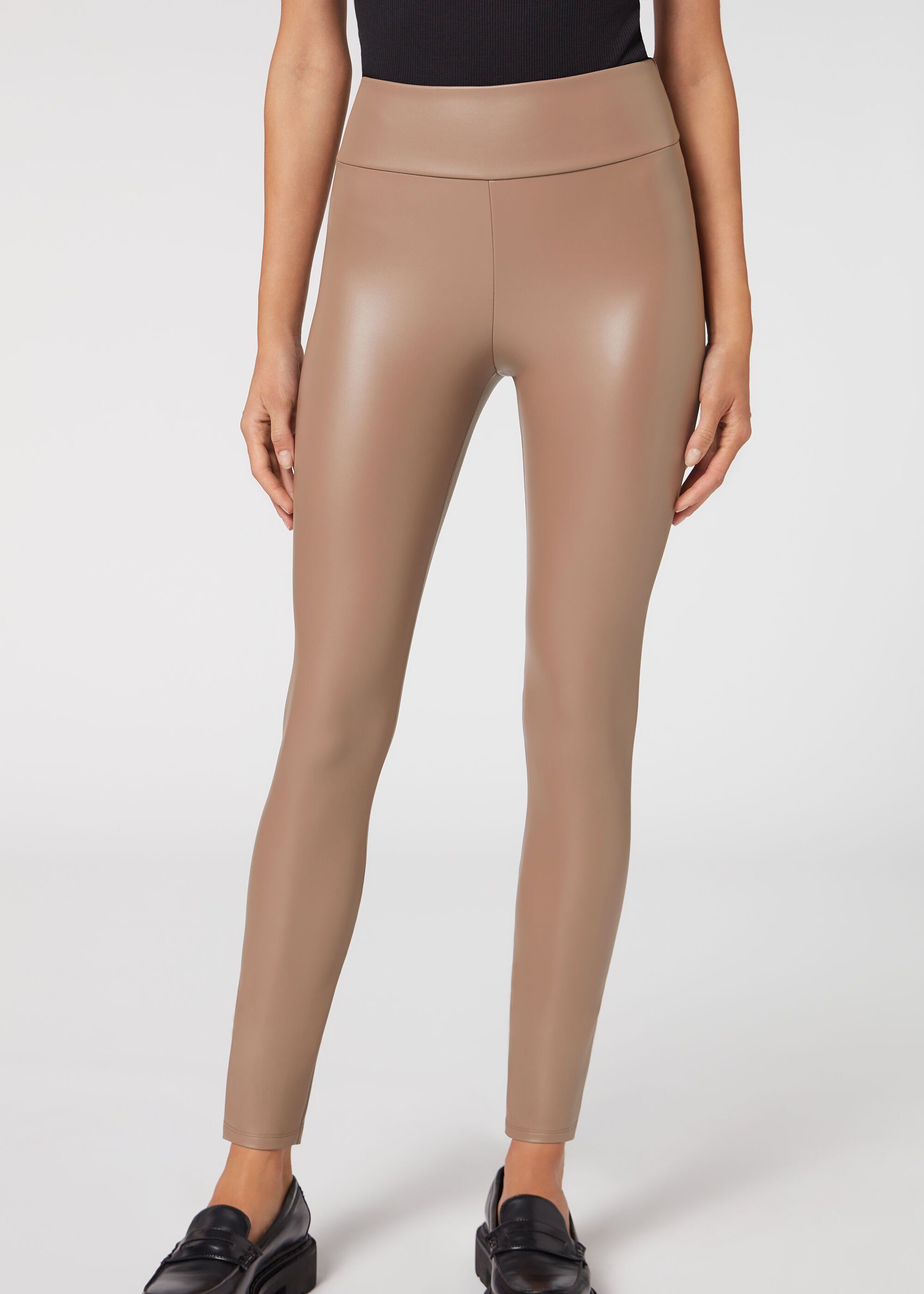 Thermal Leather Effect Leggings | Calzedonia US