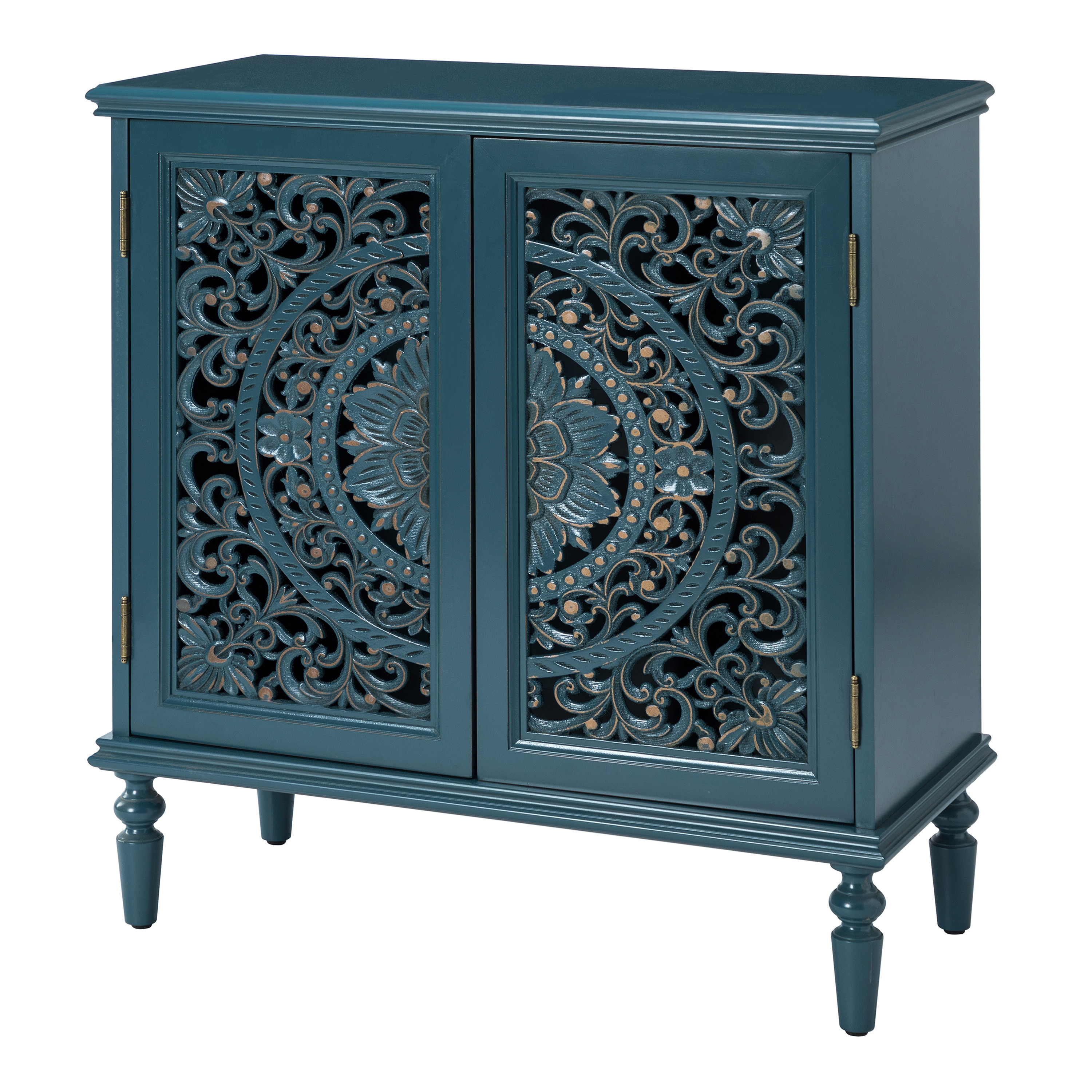 Dauphin Carved Wood Medallion Storage Cabinet | World Market
