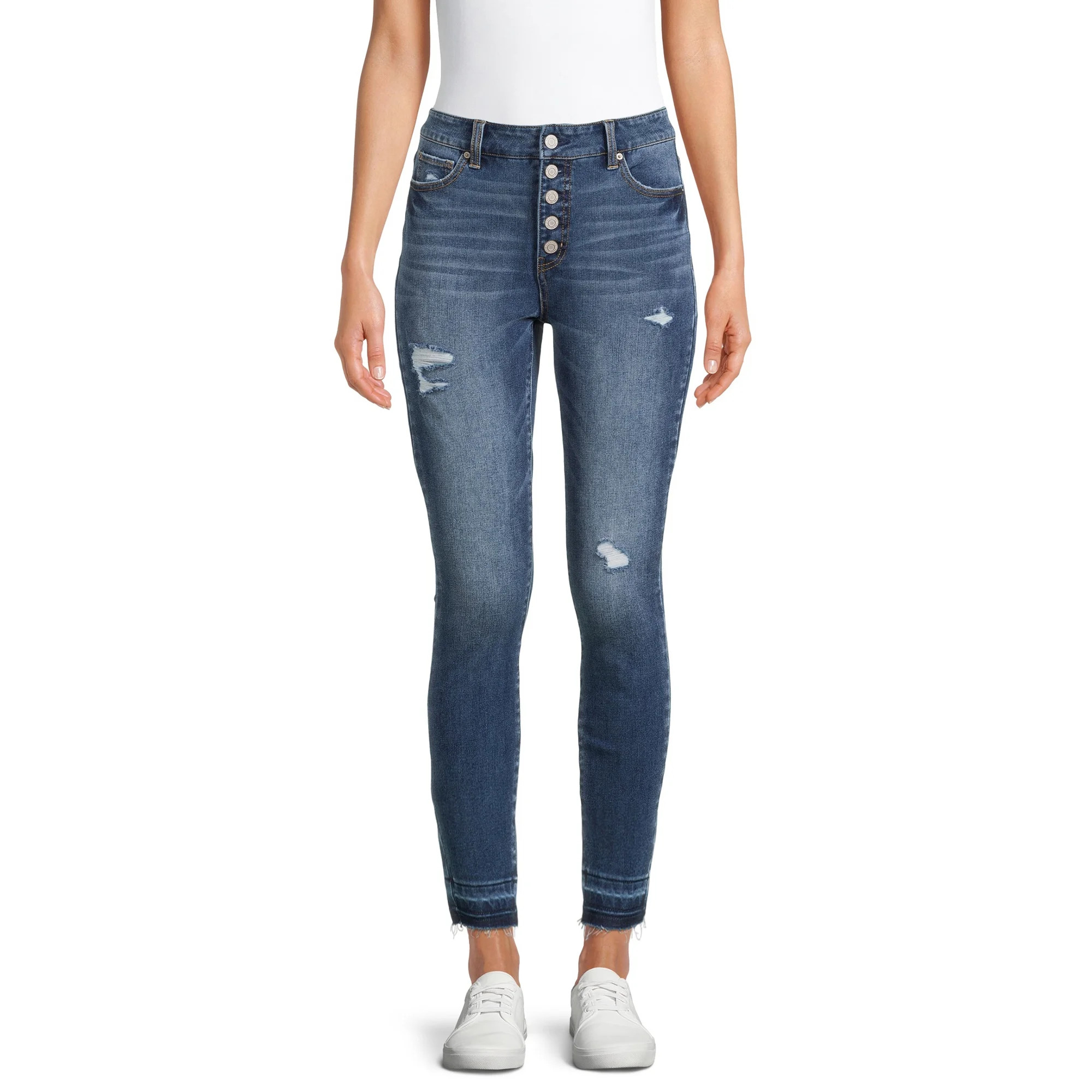 Time and Tru Women's High Rise Skinny Jeans | Walmart (US)