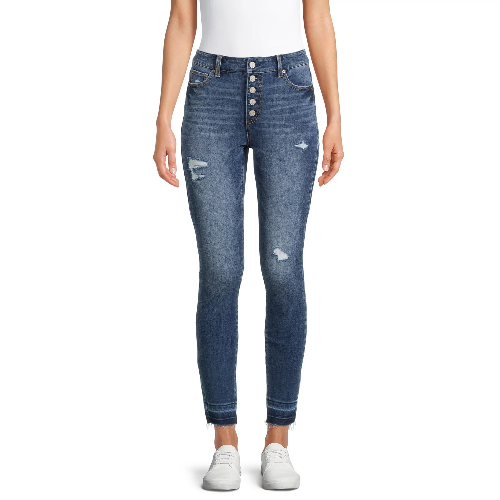 Time and Tru Women's High Rise Skinny Jeans | Walmart (US)