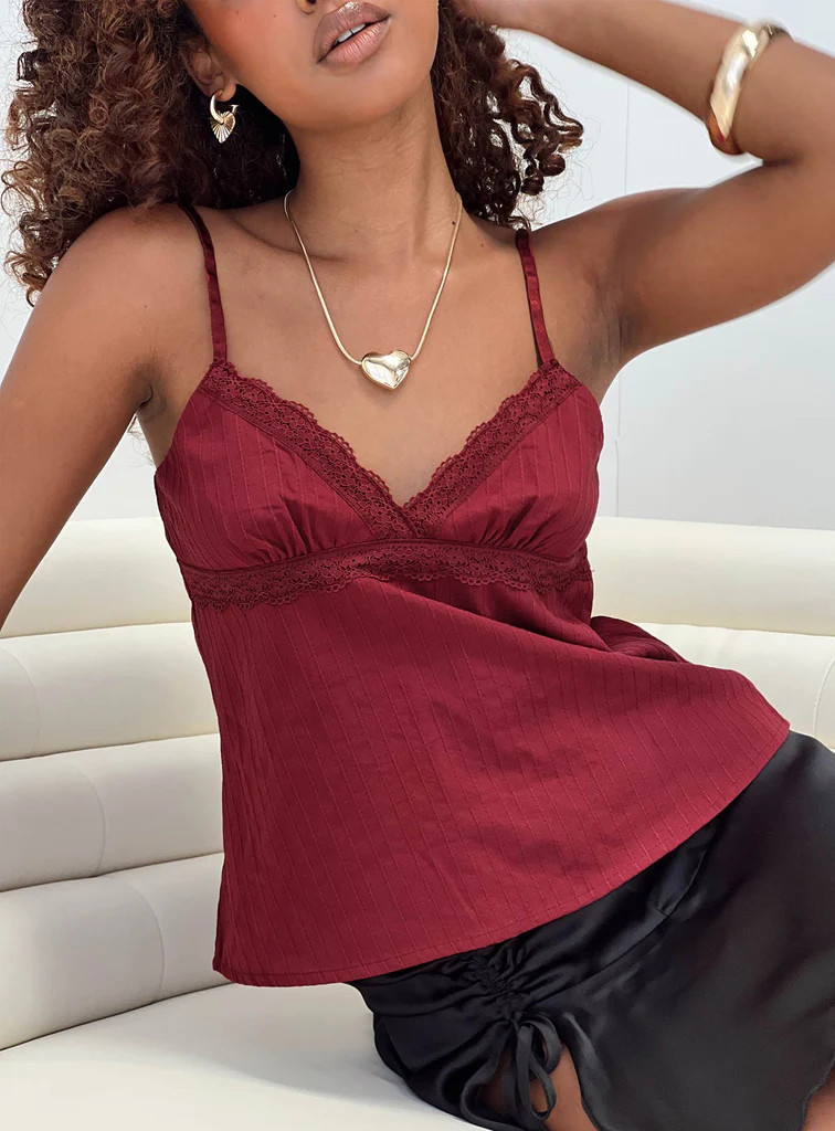 Lunya Top Burgundy | Princess Polly US