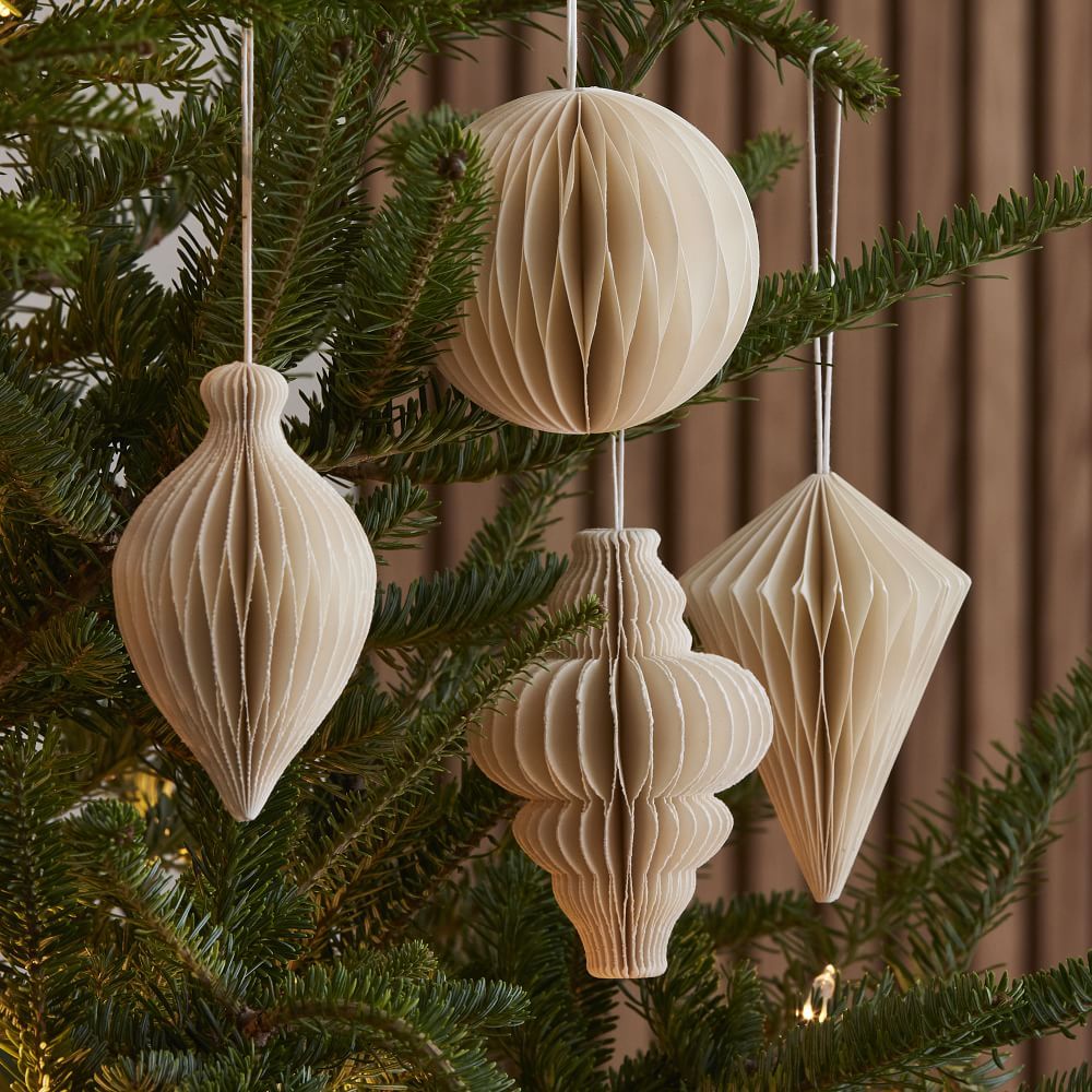 Cream Paper Ornaments (Set of 4) | West Elm (US)