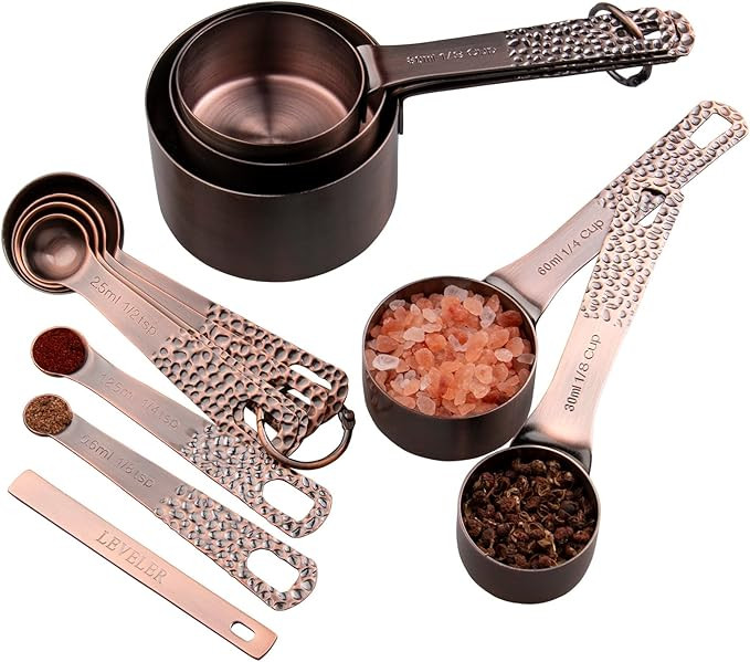 Copper Measuring Cups and Spoons set, Stainless Steel Measuring Cups and Spoons Set for Baking & ... | Amazon (US)