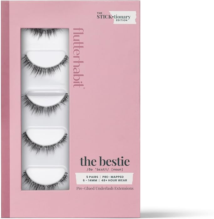 FlutterHabit STICKtionary Bestie Self Adhesive Eyelashes Kit, Pre Glued Underlash Strips for Begi... | Amazon (US)