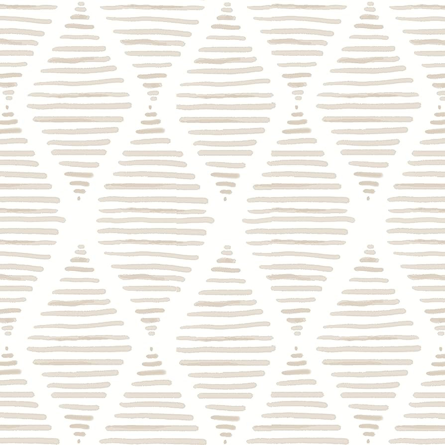 Modern Stripe Peel and Stick Wallpaper Beige and White Contact Paper 17.7” x 78.7” Geometric ... | Amazon (US)