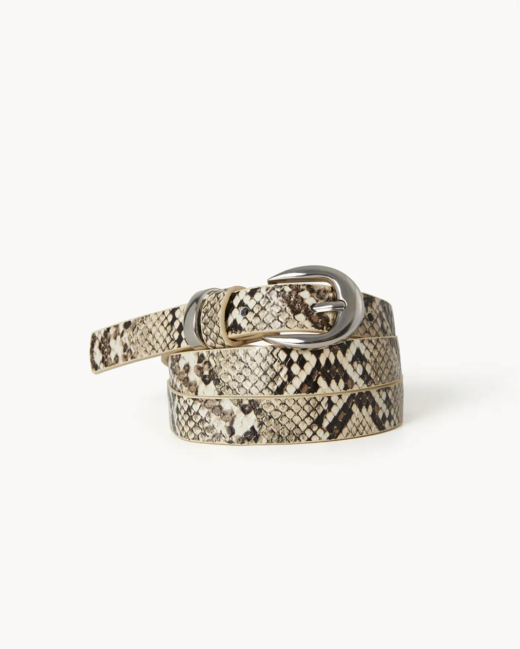 BELLA BELT - CREAM SNAKE-SILVER - BELTS - Billini | Billini AU