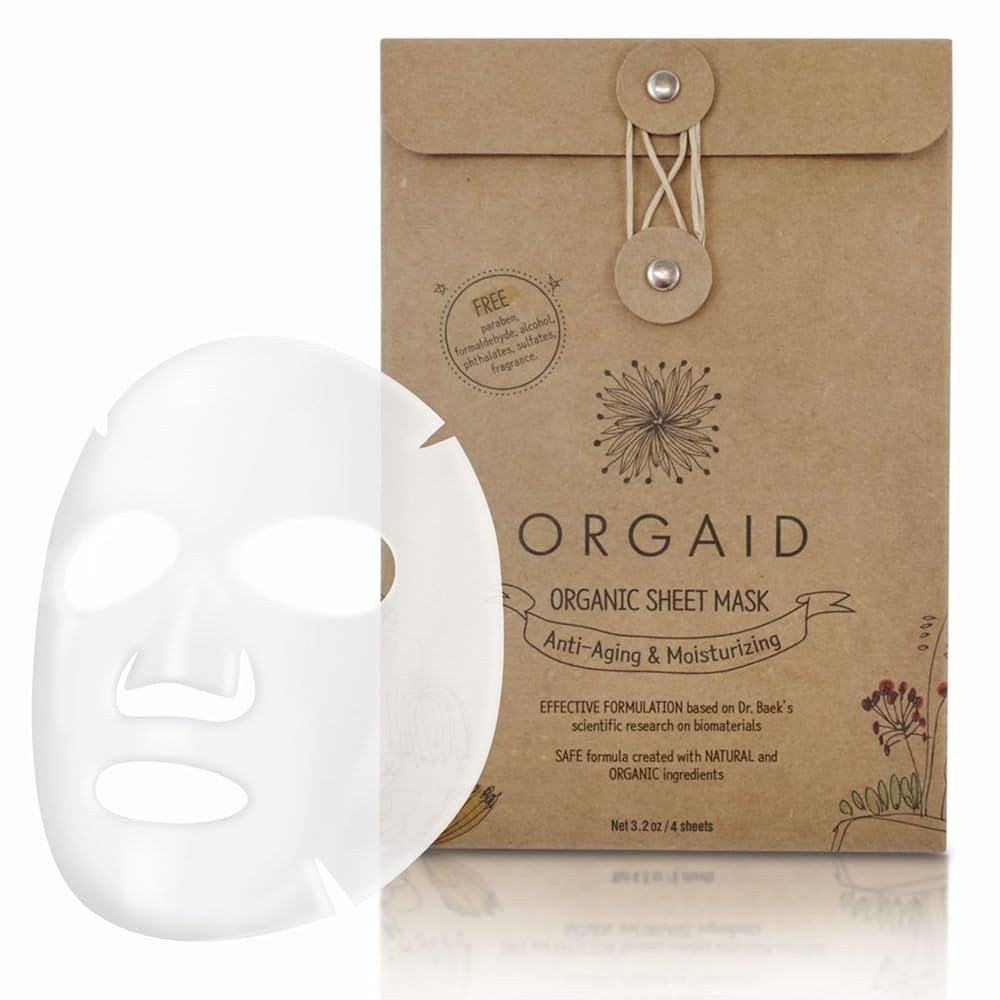 ORGAID Organic Sheet Mask | Made in USA (Anti-aging & Moisturizing, pack of 4) | Amazon (US)
