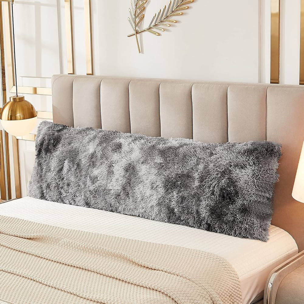 JAUXIO Faux Fur Fluffy Body Pillow Cover Luxury Shaggy Plush Decorative Body Pillowcase, Ultra So... | Amazon (US)