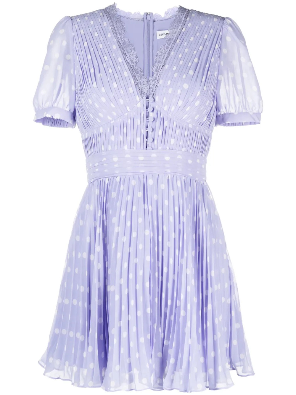 pleated polka-dot minidress | Farfetch Global