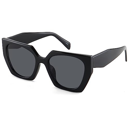 Dollger Polarized Big Trendy Square Cat Eye Sunglasses for Women Fashion Cool Stylish Retro Designer Sun Glasses UV400 | Amazon (US)