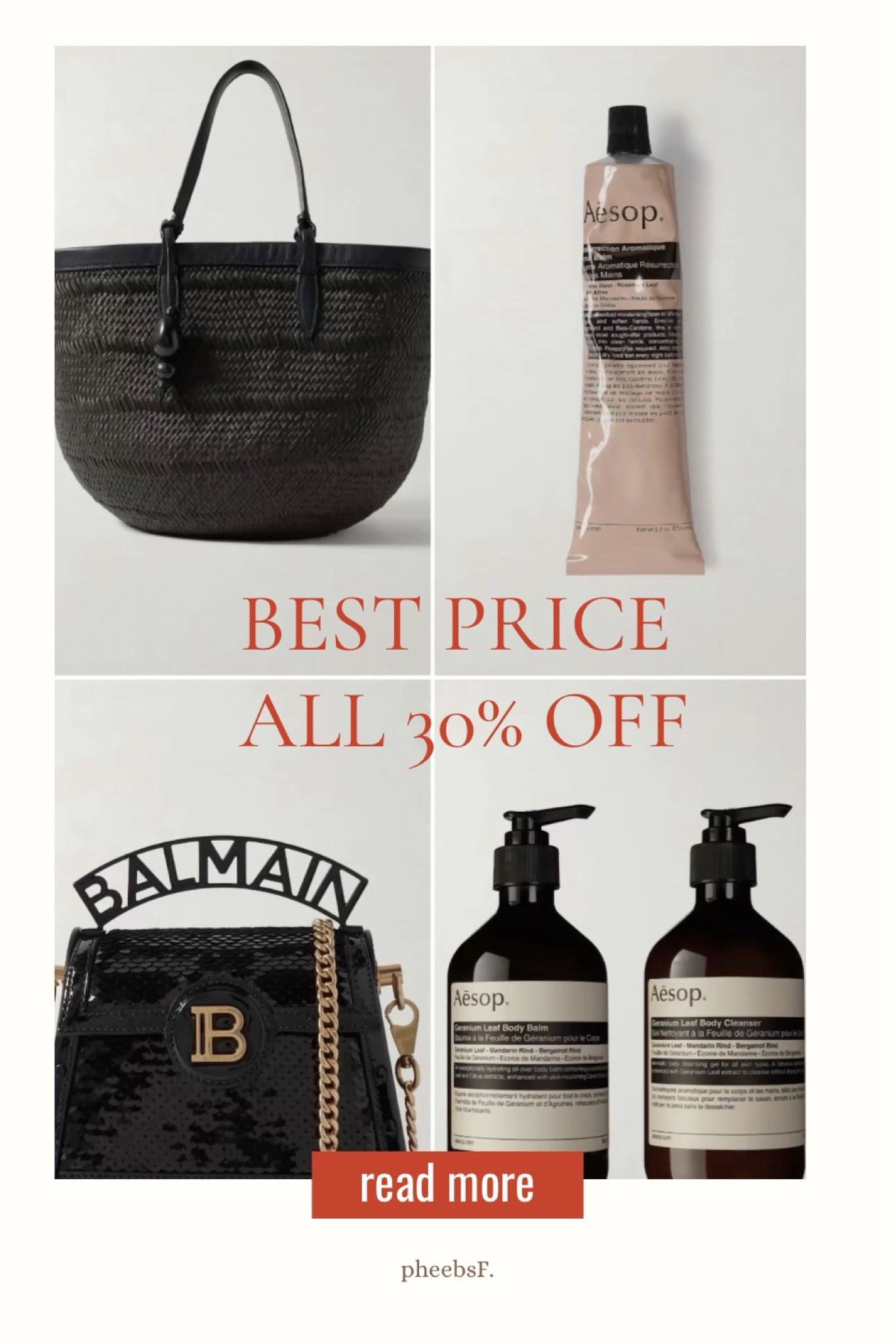 Big drop off at net a porter 
Best Buy Aesop 30% off 
Hydrating serum 
Balman handbag 

#LTKsale #LTKbeauty #LTKwinter