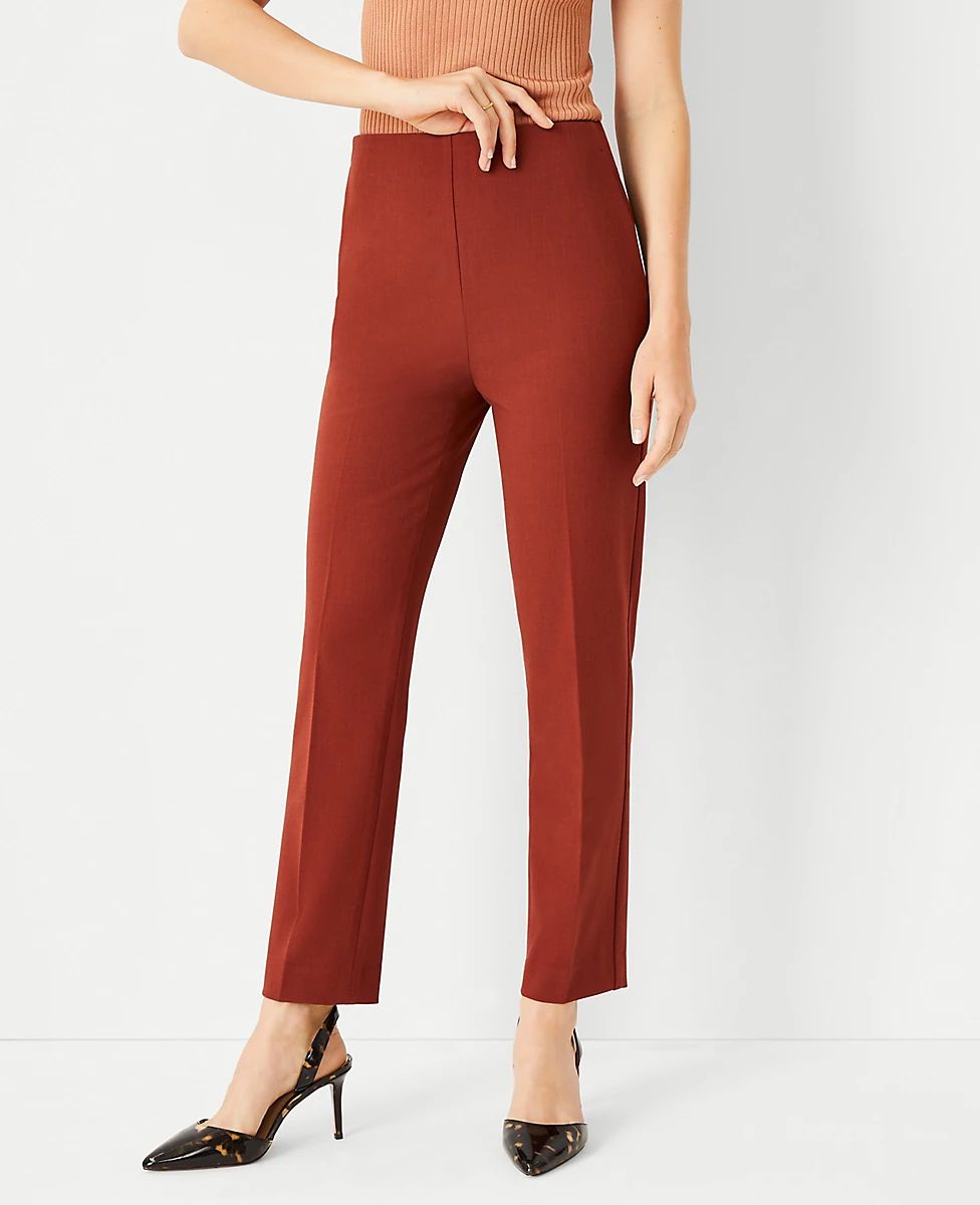 The High Rise Side Zip Ankle Pant in Bi-Stretch | Ann Taylor (US)