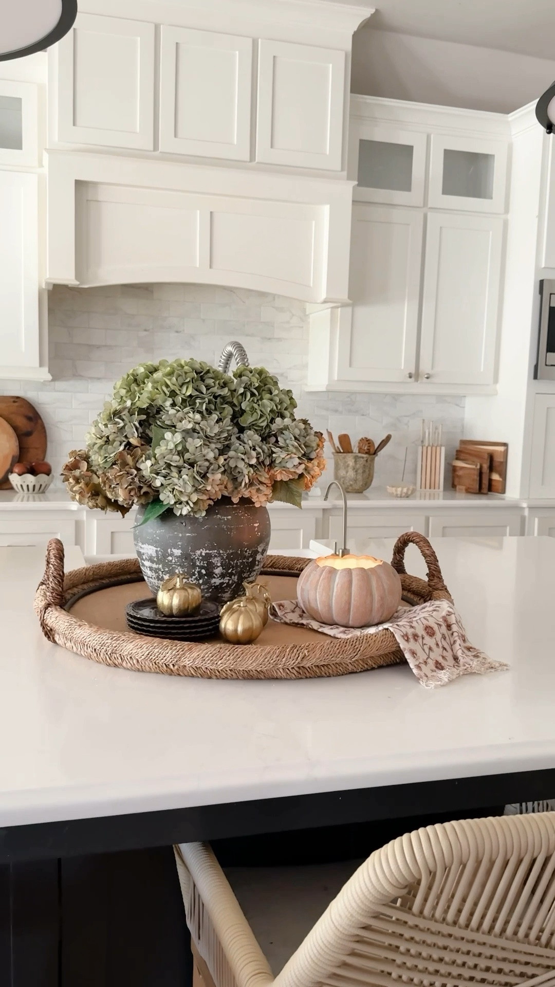These are the little fall touches that make the kitchen feel cozy and welcoming 

fall kitchen decor fall home decor cozy fall home fall aesthetic diy pumpkin candle terracotta decor hydrangeas fall kitchen ideas

#LTKHome #LTKSeasonal