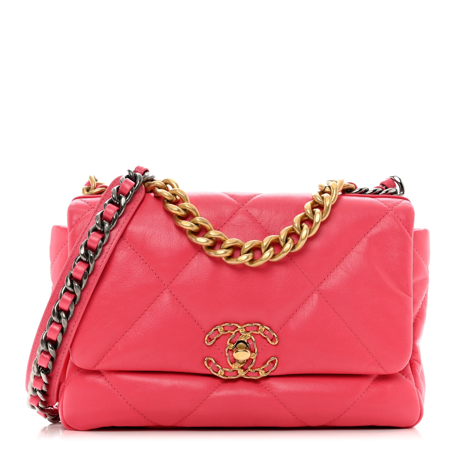 Goatskin Quilted Medium Chanel 19 Flap Pink | FASHIONPHILE (US)