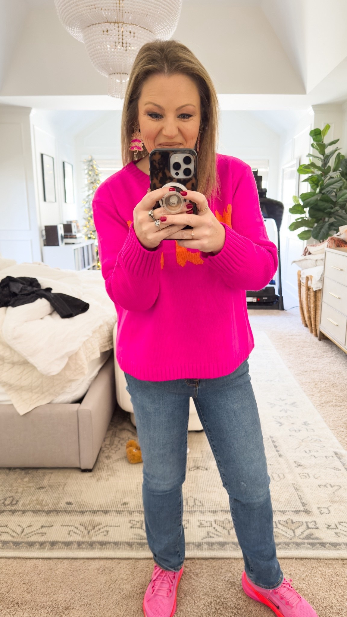 I’ve been getting a ton of mileage out of my MERRY Christmas sweater and it’s now 50% off (sale on sale!) Final price reflected in cart. I couldn’t take it and the color combos are so pretty, I grabbed another holiday one in blue and green, along with a fall sweatshirt with varsity meter patches. So so in love! 

Holiday sweater

#LTKmomlife #LTKootd #LTKHoliday