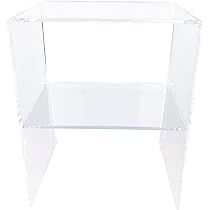 Clear Acrylic Decorative Nightstand - Made in USA - Modern Design Trendy Home End Table or Side Tabl | Amazon (US)