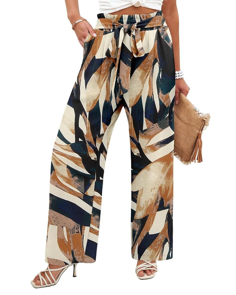 Angerella Womens Wide Leg Pants High Elastic Waist Adjustable Knot Casual Flowy Trousers Business... | Amazon (US)