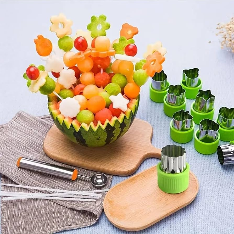 12pcs Stainless Steel Cookie & Vegetable Cutter Set - Perfect for Fruit, Cake Decorating, Salad P... | Amazon (US)
