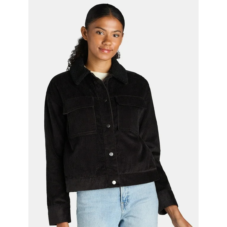 Time and Tru Women’s and Women’s Plus Corduroy Utility Jacket, Sizes XS-3X | Walmart (US)