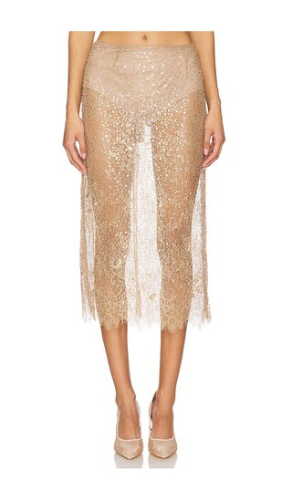 Risa Skirt in Beige | Revolve Clothing (Global)