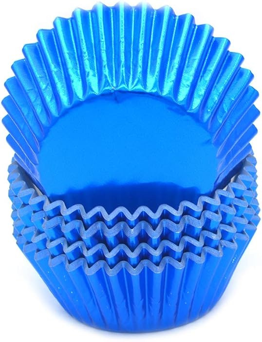 Standard Blue Foil Cupcake Liners Muffin Baking Cups for Party and More, 100-Count | Amazon (US)