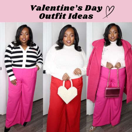 Valentine’s Day Outfits - Plus Size Outfit Ideas 

Sizing 
Striped Sweater - XL
Pink Trousers - 18
Red Trousers - 18
Pink Sweater - 16

#LTKstyletip #LTKplussize #LTKfindsunder100