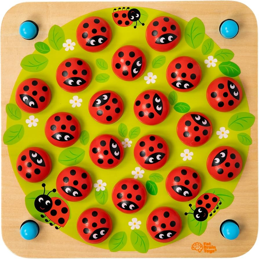 Fat Brain Toys Ladybug's Garden Memory Game - Wooden Boardgame for Preschoolers | Amazon (US)
