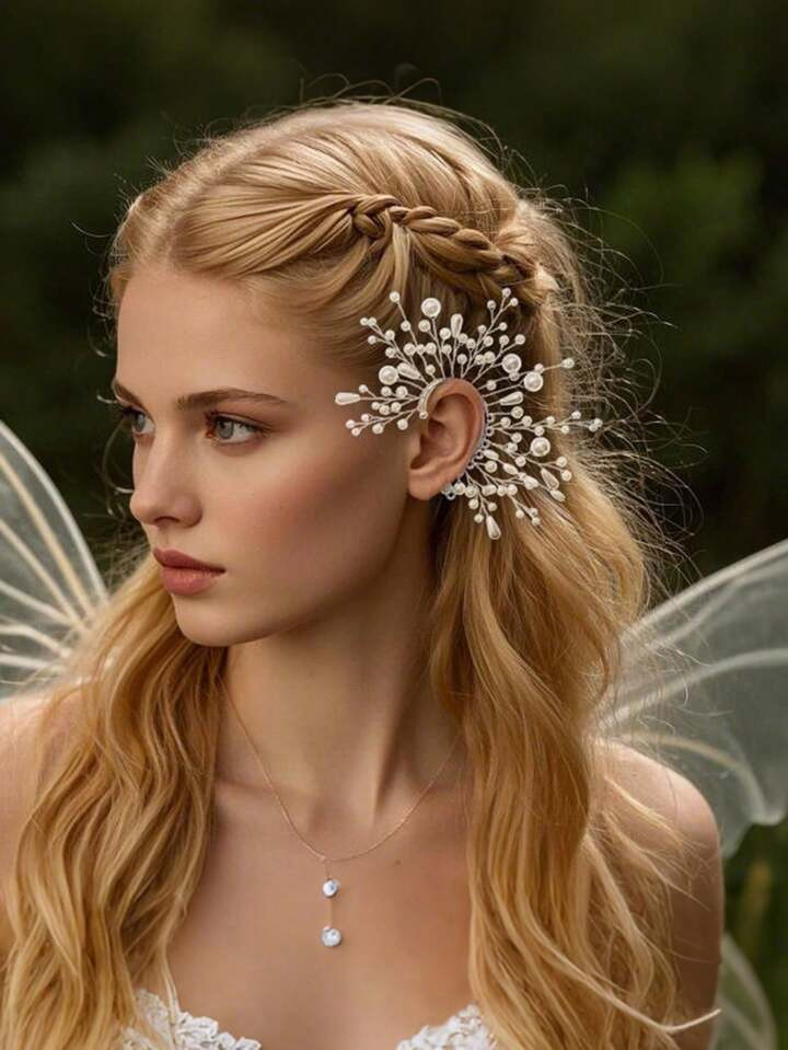 1 Pearl Earring Clip, Bridal Headpiece, Vintage Women's Hair Accessory, Antique Style, High-End W... | SHEIN