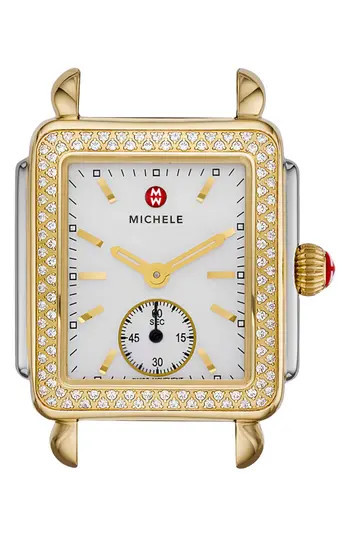 Women's Michele Deco 16 Diamond Two-Tone Watch Head, 29Mm X 31Mm | Nordstrom