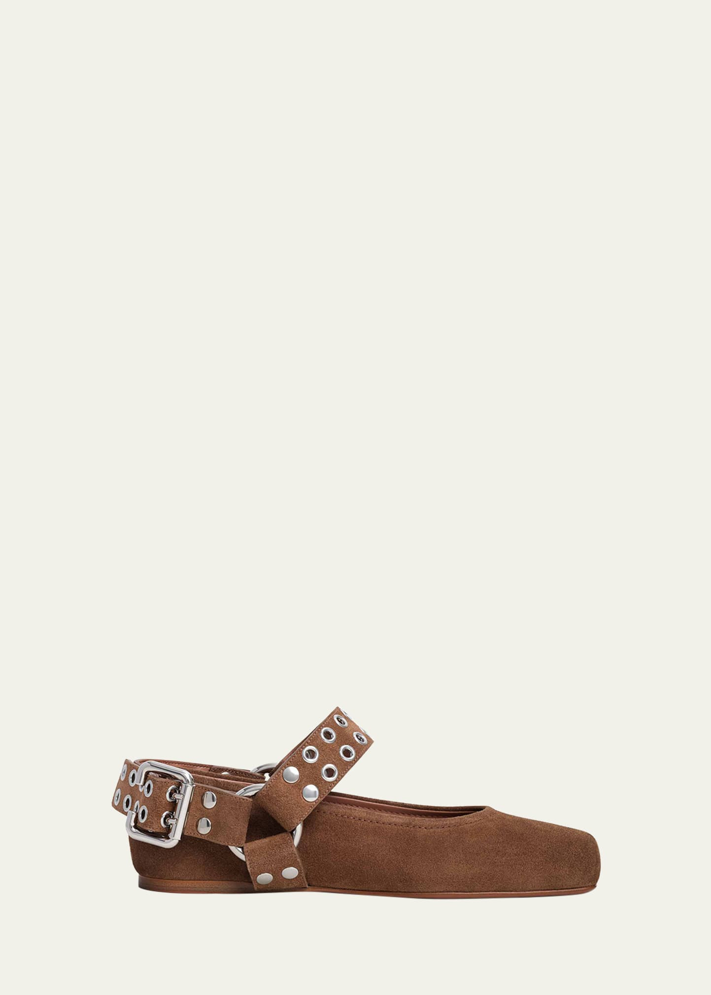 ALAIA Biker Suede Ballerina Flats | Bergdorf Goodman