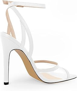 Women's Sexy Peep Toe Fishnet Mesh Ankle Sandals Point Toe Cross Buckle Strappy Open-back Stilett... | Amazon (US)