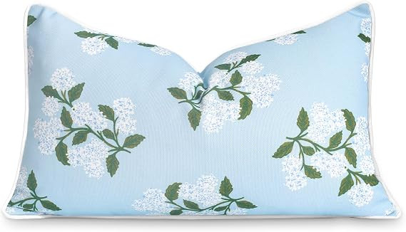Hofdeco Premium Coastal Patio Indoor Outdoor Lumbar Pillow Cover Only, 12"x20" Water Repellent fo... | Amazon (US)
