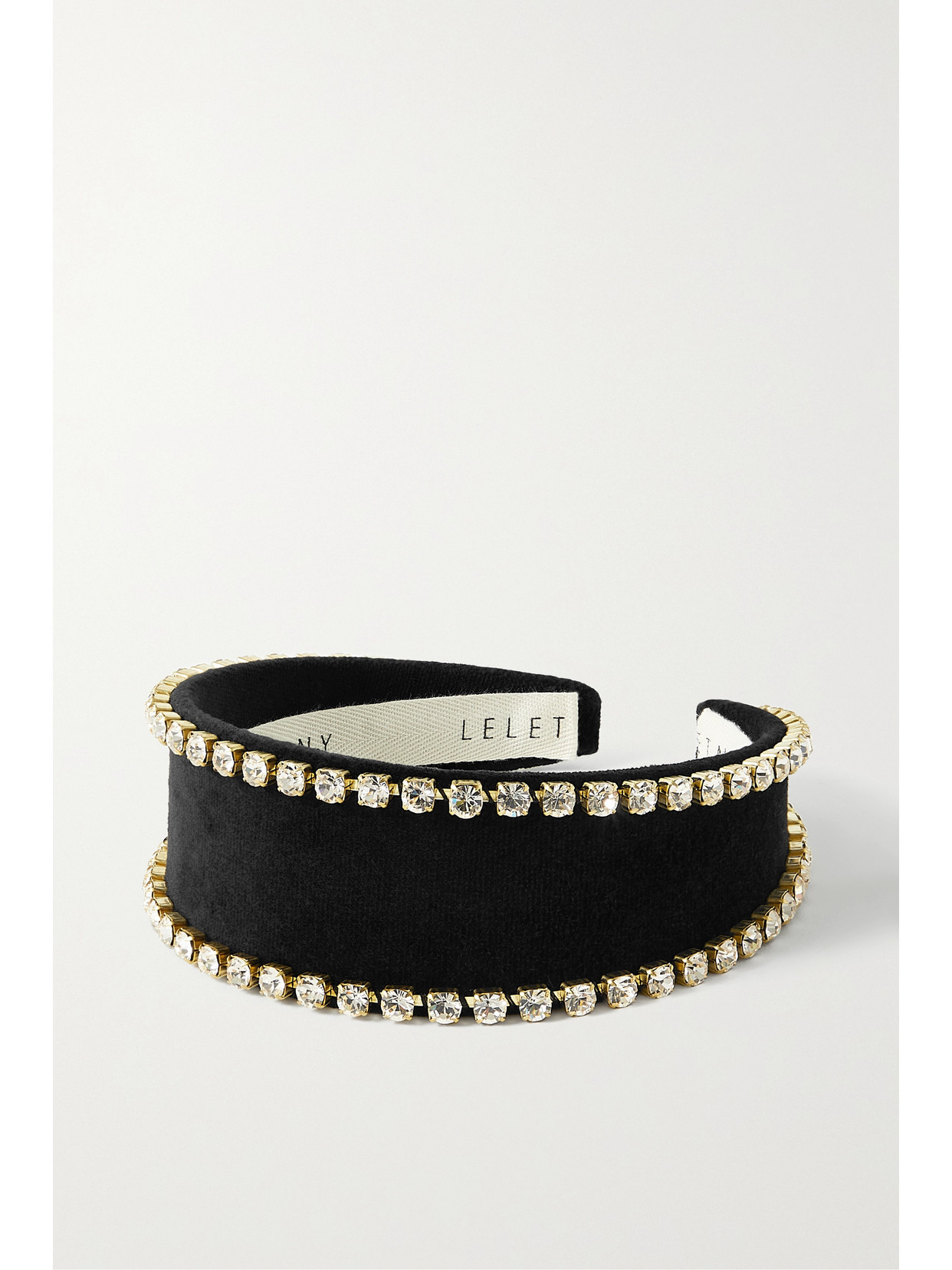 LELET NY - Gwyneth Crystal-embellished Velvet Headband - Black - one size | NET-A-PORTER APAC